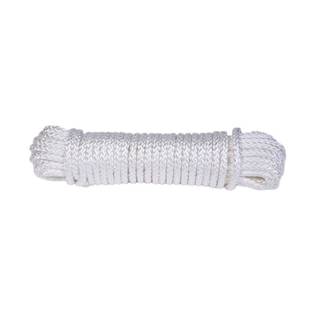 Captain Cold 0.12 in. x 48 ft. White Diamond Braided Nylon Rope CA2742910